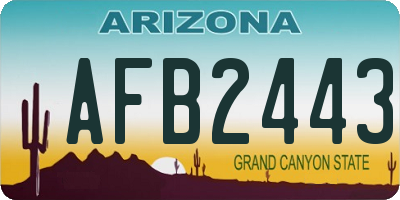 AZ license plate AFB2443