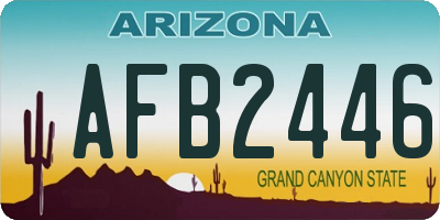 AZ license plate AFB2446