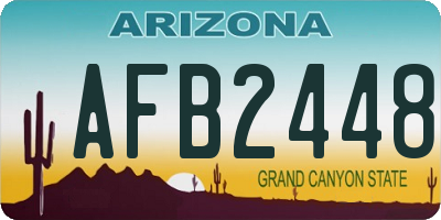AZ license plate AFB2448