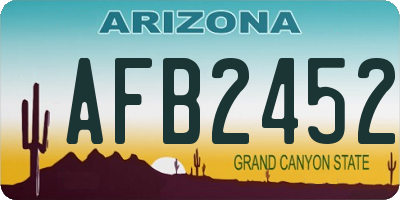 AZ license plate AFB2452