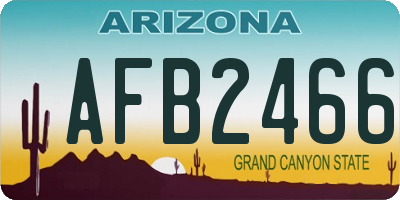 AZ license plate AFB2466