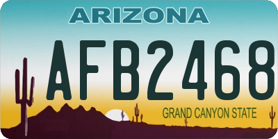 AZ license plate AFB2468