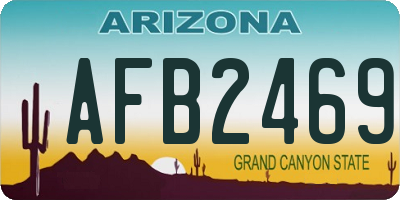 AZ license plate AFB2469