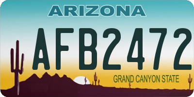 AZ license plate AFB2472