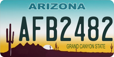 AZ license plate AFB2482
