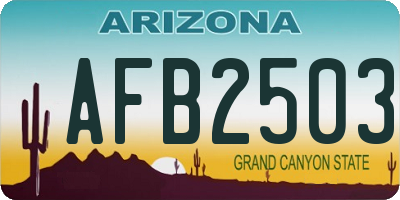 AZ license plate AFB2503