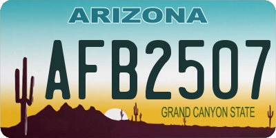 AZ license plate AFB2507