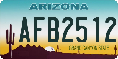 AZ license plate AFB2512