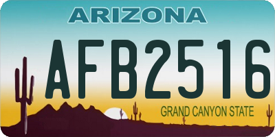 AZ license plate AFB2516
