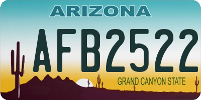 AZ license plate AFB2522