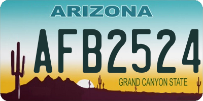 AZ license plate AFB2524