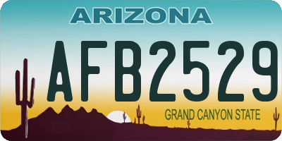 AZ license plate AFB2529