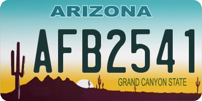 AZ license plate AFB2541