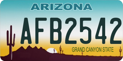 AZ license plate AFB2542