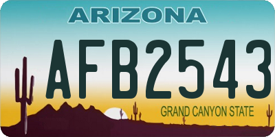 AZ license plate AFB2543