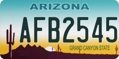 AZ license plate AFB2545