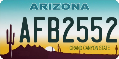 AZ license plate AFB2552