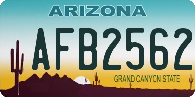 AZ license plate AFB2562