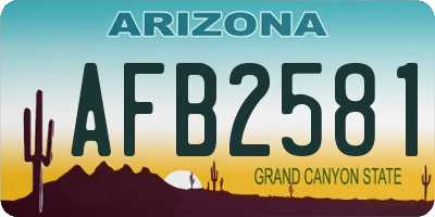 AZ license plate AFB2581