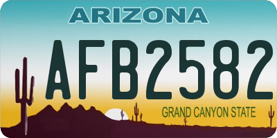 AZ license plate AFB2582