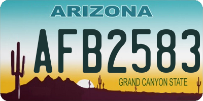 AZ license plate AFB2583