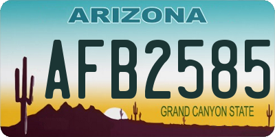 AZ license plate AFB2585