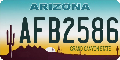 AZ license plate AFB2586
