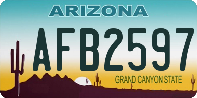 AZ license plate AFB2597