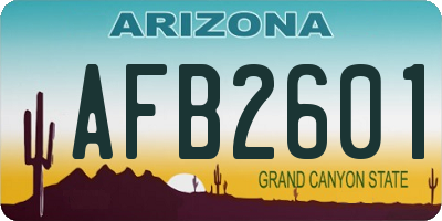 AZ license plate AFB2601