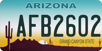 AZ license plate AFB2602