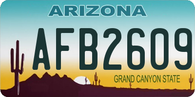 AZ license plate AFB2609