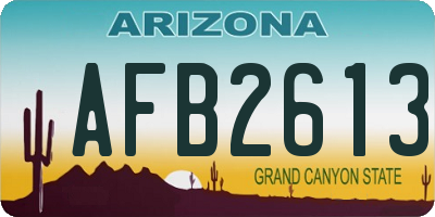 AZ license plate AFB2613