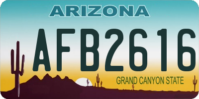 AZ license plate AFB2616