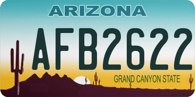 AZ license plate AFB2622