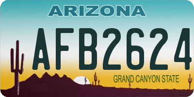 AZ license plate AFB2624