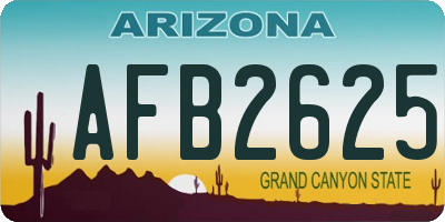 AZ license plate AFB2625