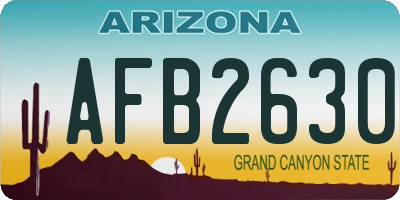 AZ license plate AFB2630