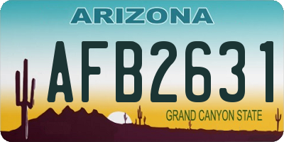 AZ license plate AFB2631