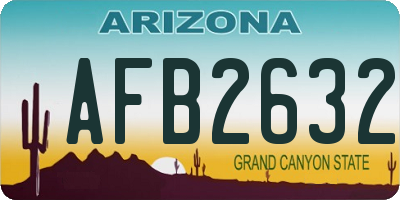 AZ license plate AFB2632