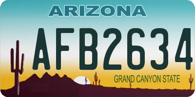 AZ license plate AFB2634