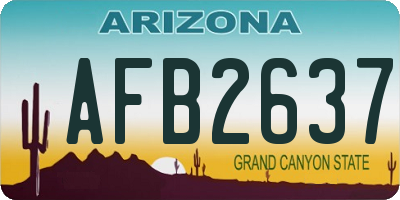 AZ license plate AFB2637