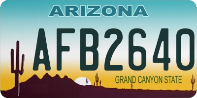 AZ license plate AFB2640