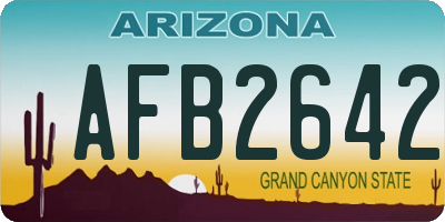 AZ license plate AFB2642