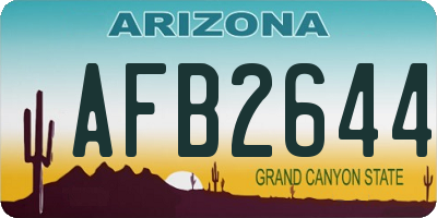 AZ license plate AFB2644