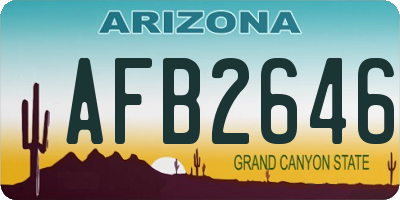 AZ license plate AFB2646