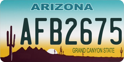 AZ license plate AFB2675