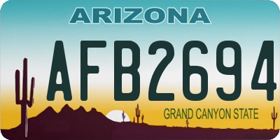 AZ license plate AFB2694