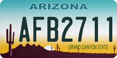 AZ license plate AFB2711