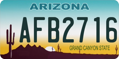 AZ license plate AFB2716