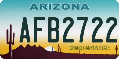 AZ license plate AFB2722